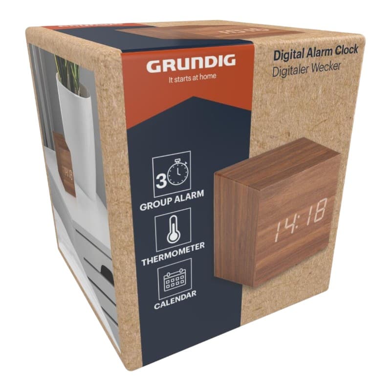 Digital Alarm Clock DARK BROWN