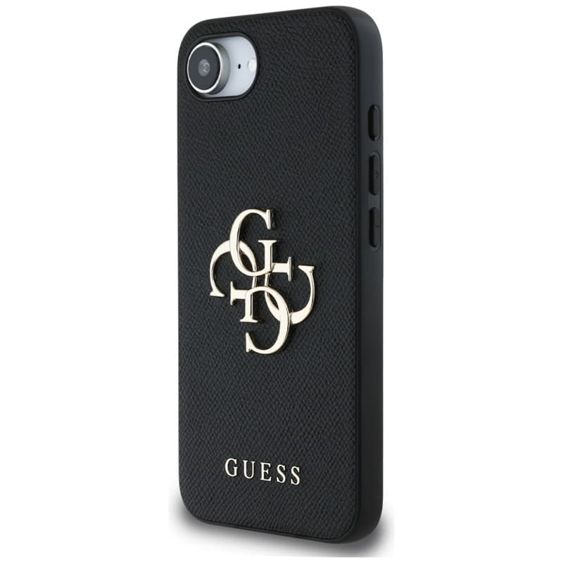 Guess Grained Big 4G Logo Small Classic Logo - Case for iPhone 16e (black) 2