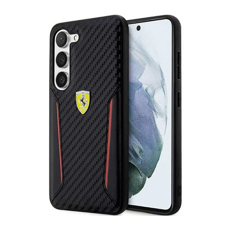 Ferrari Carbon Contrast Edges - Case for Samsung Galaxy S23+ (Black)
