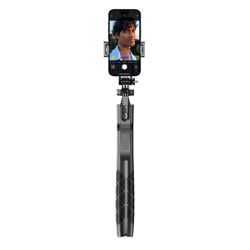Crong SelfieGo Ultra – Aluminum Bluetooth Selfie Stick Tripod (Black) 8
