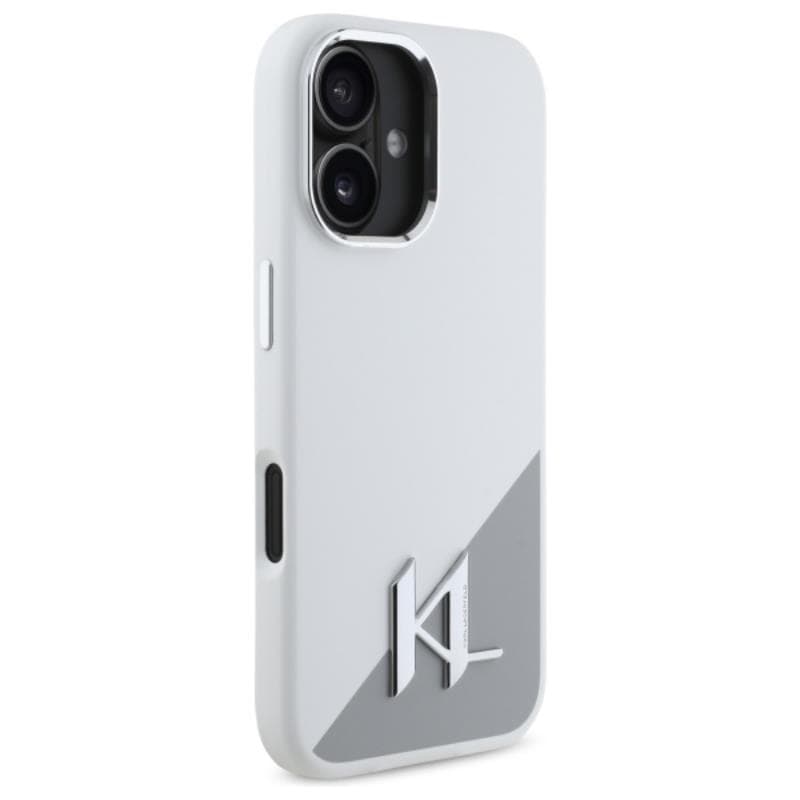 Karl Lagerfeld Silicone Shadow Metal Initial MagSafe - Case for iPhone 16 (white) 4