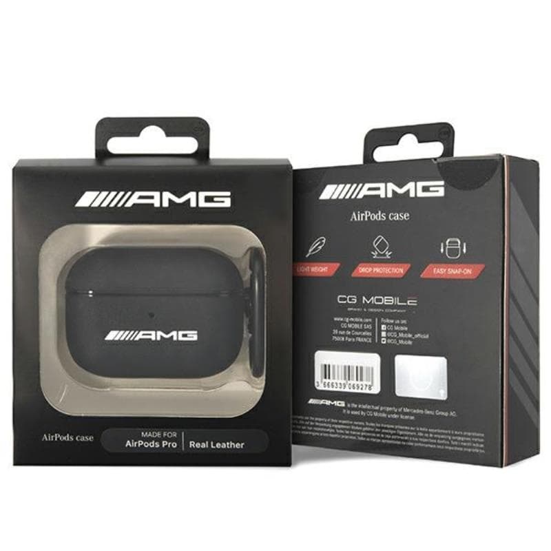 AMG Leather Big Logo - Case for Apple AirPods Pro (Black) 3