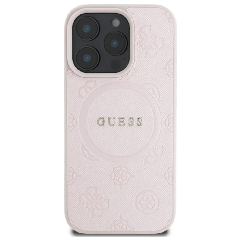 Guess Saffiano Peony Classic Logo MagSafe - Case for iPhone 16 Pro Max (pink) 3