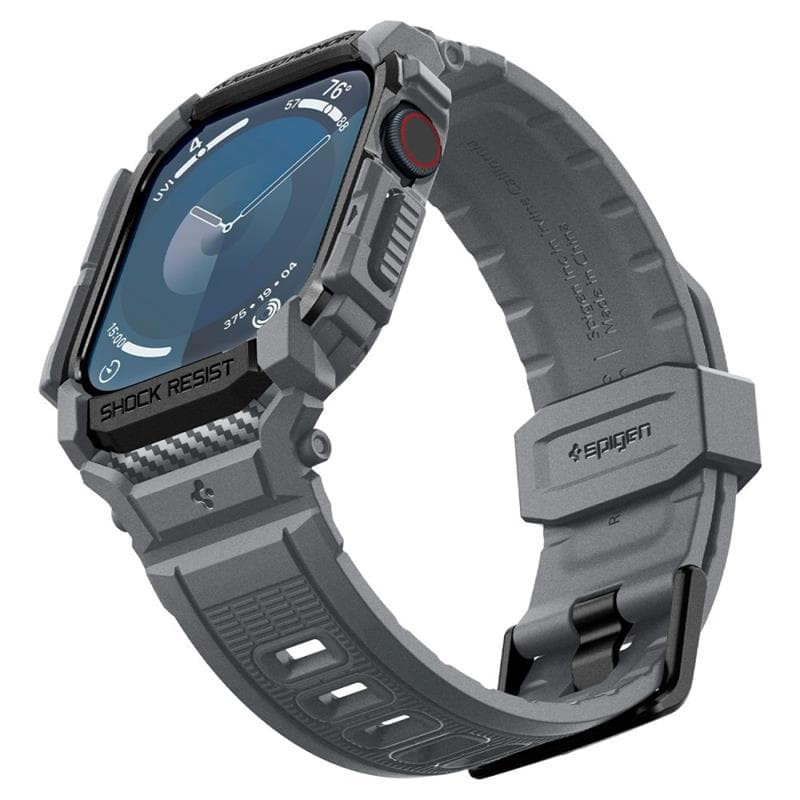 Spigen Rugged Armor Pro - Strap with Case for Apple Watch 10 46 mm (Dark Grey) 6
