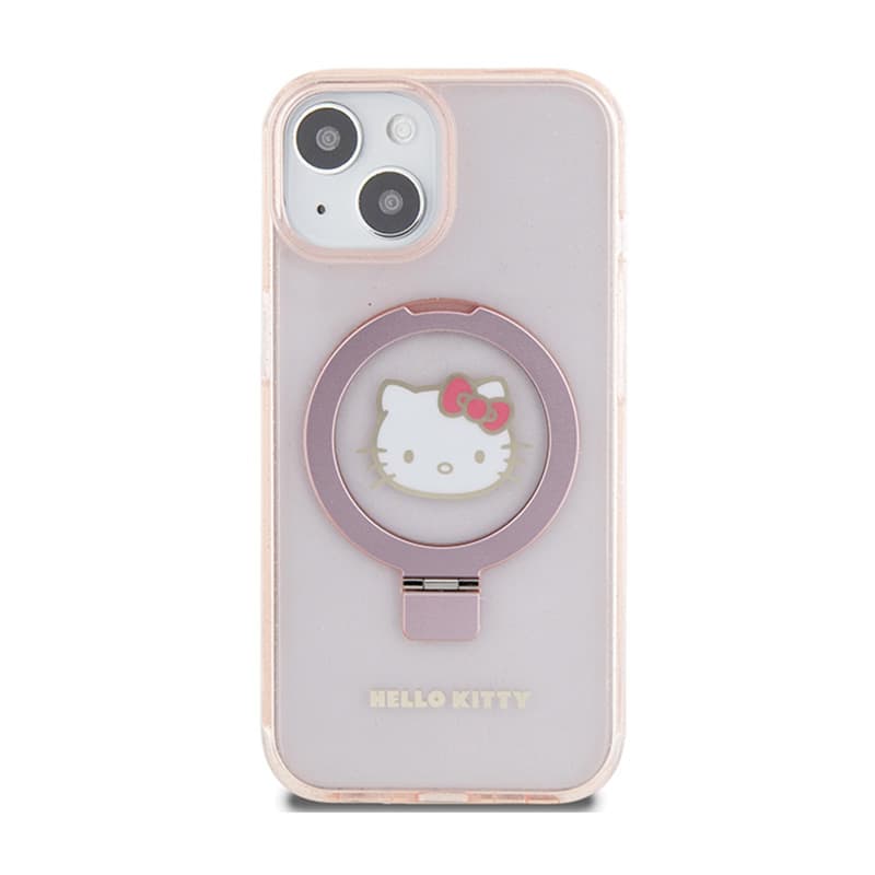 Hello Kitty Ring Stand Glitter Electrop Logo MagSafe - Case iPhone 15 / 14 / 13 (pink) 3