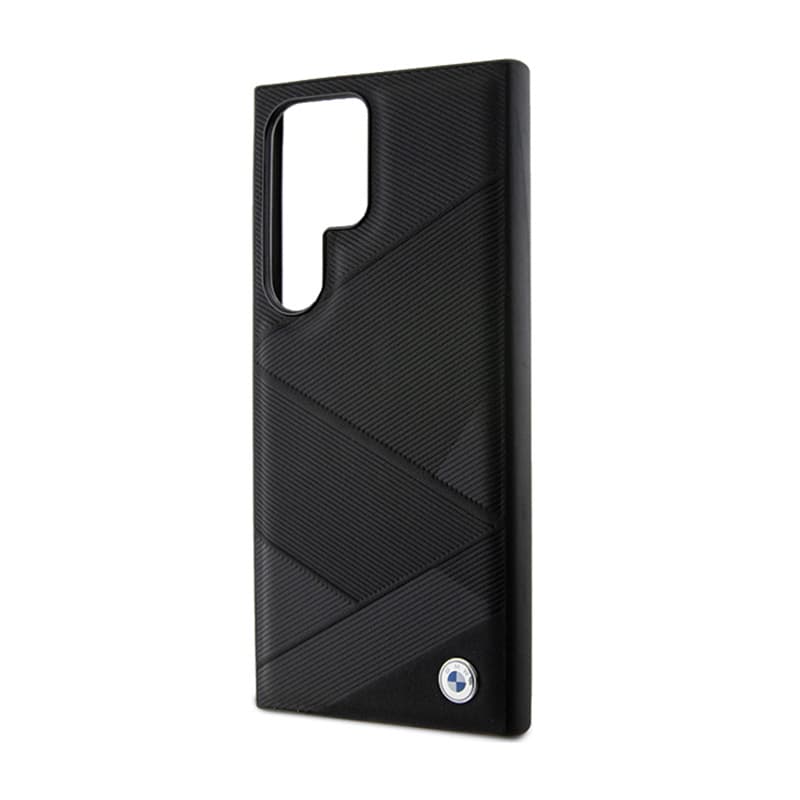 BMW Signature Leather Crossing Lines Pattern - Case for Samsung Galaxy S24 Ultra (Black) 6