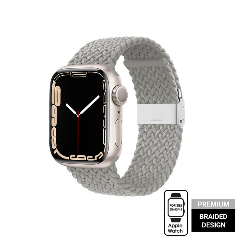Crong Wave Band – Braided Apple Watch Band 38/40/41/42mm (Light Gray) 3