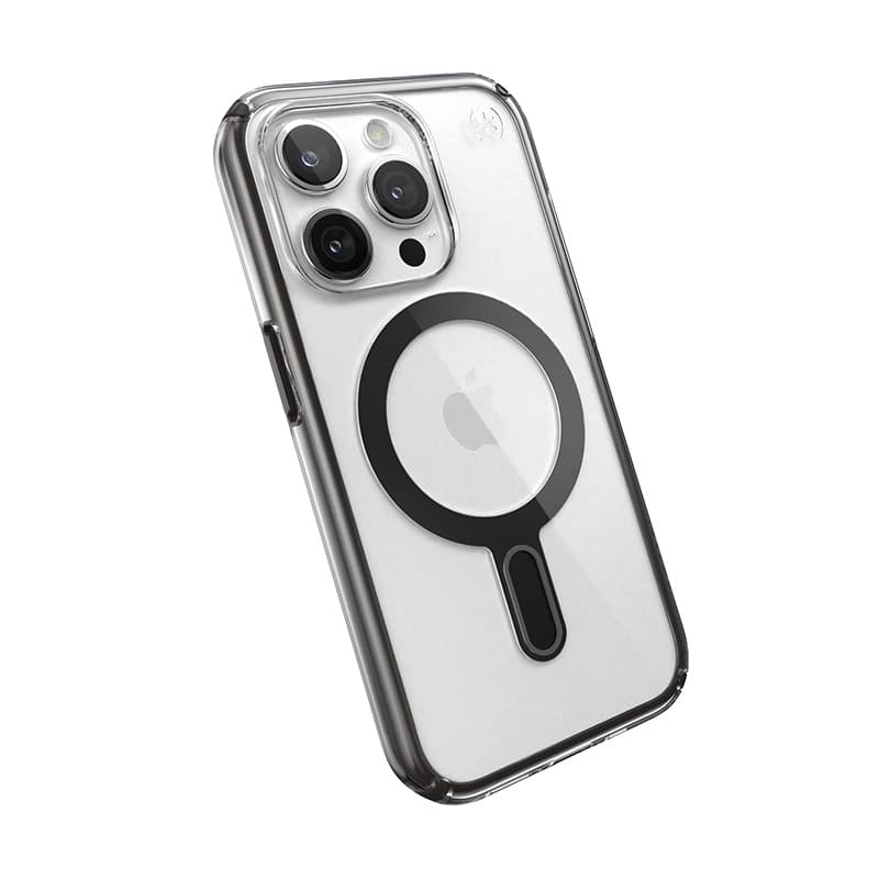 Speck Presidio Perfect-Clear ClickLock & Magsafe - iPhone 15 Pro Case (Clear / Frosted Black / Slate Gray) 6