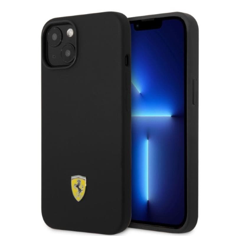 Ferrari Silicone Metal Logo MagSafe - Case for iPhone 14 (Black) 5