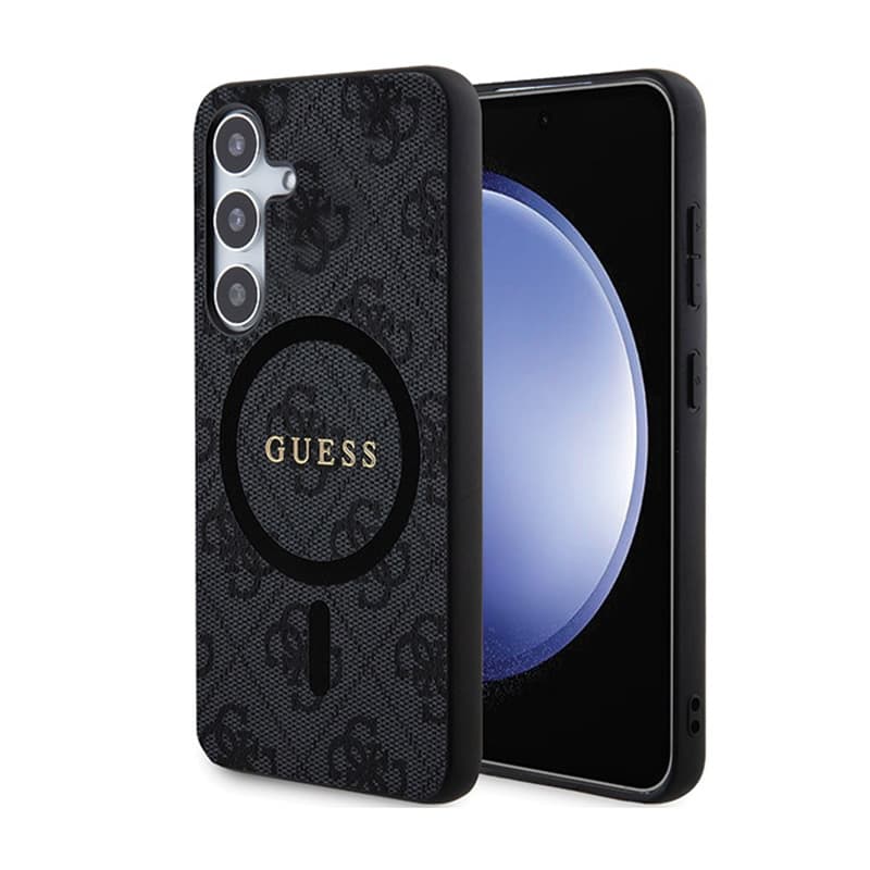 Guess 4G Collection Leather Metal Logo MagSafe - Case for Samsung Galaxy S24 (black) 1