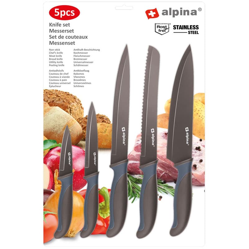 Alpina - Stainless steel knife set (Brown) 2