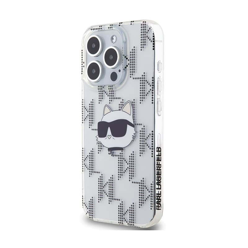 Karl Lagerfeld IML Choupette Head & Monogram - iPhone 15 Pro Max Case (Transparent) 2