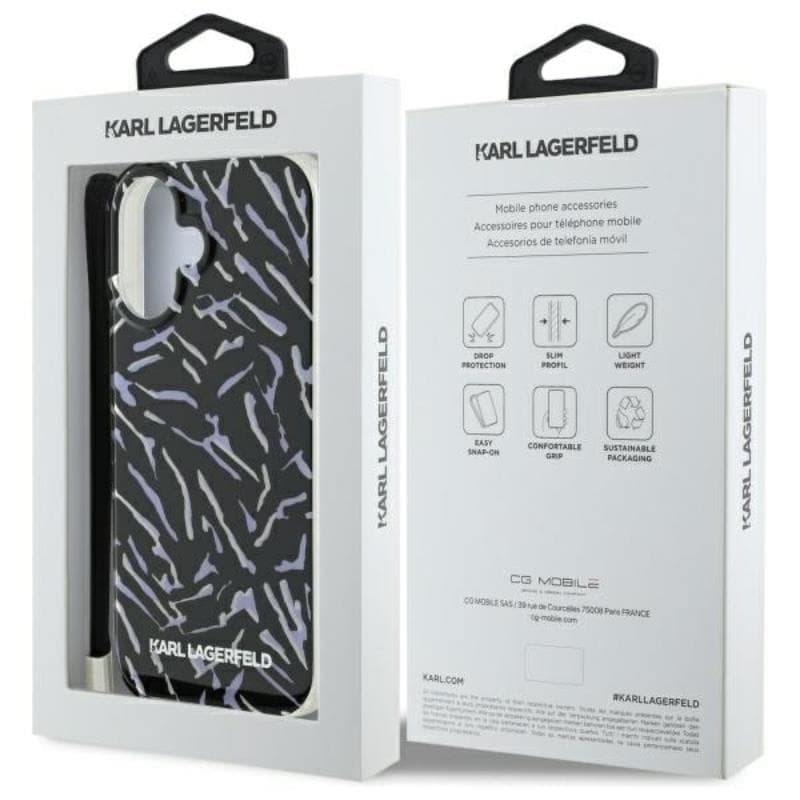 Karl Lagerfeld Zebra With Cord - Case for iPhone 16 (purple) 7