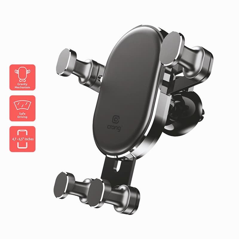 Crong Gravity Auto-Lock Car Holder – Gravity car holder for 4.7”-6.5” phones (black) 1