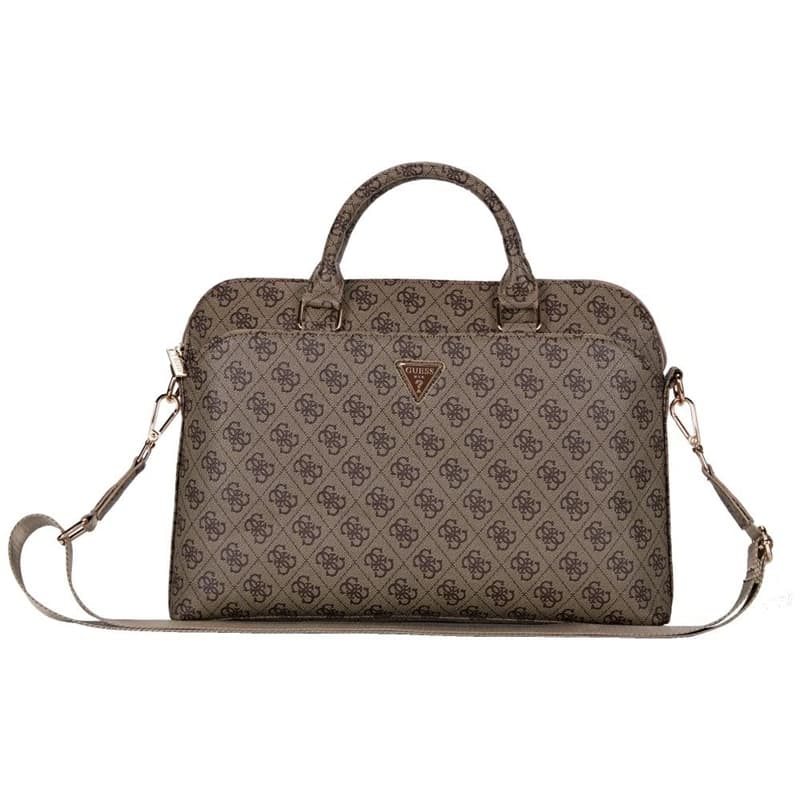 Guess 4G Zipper Pocket Triangle Logo - Laptop Bag 15" (brown)