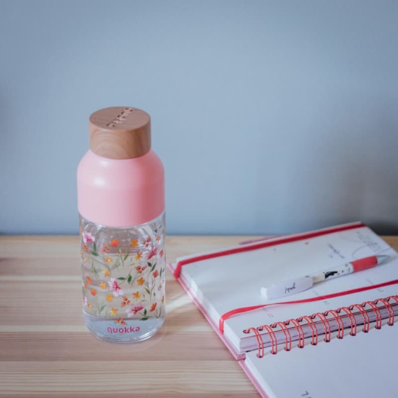 Quokka Ice - ecozen Water Bottle 570 ml (Pink Flowers) 4