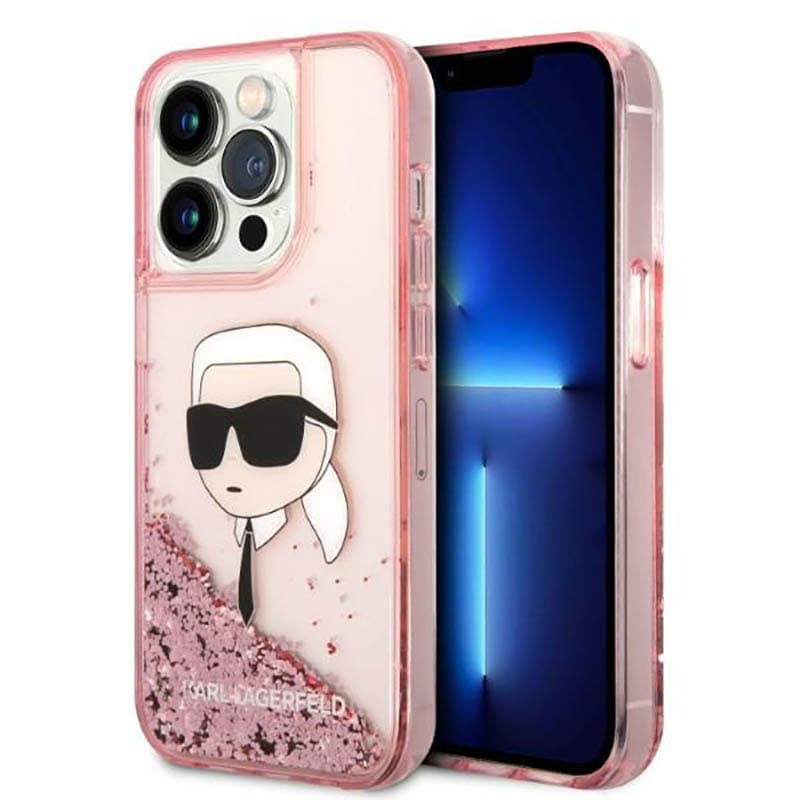 Karl Lagerfeld Liquid Glitter NFT Karl's Head - Case for iPhone 14 Pro Max (Pink) 1