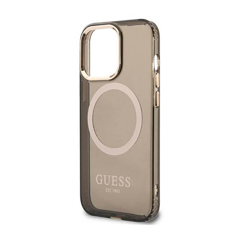 Guess Gold Outline Translucent MagSafe - Case for iPhone 13 Pro (Black) 6