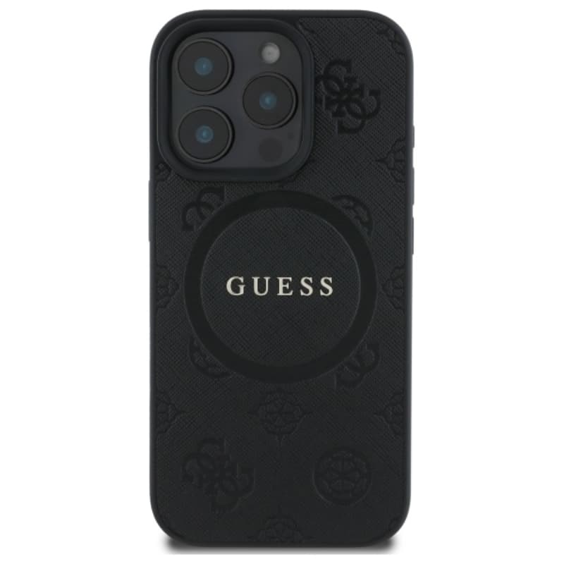Guess Saffiano Peony Classic Logo MagSafe - Case for iPhone 16 Pro Max (black) 3