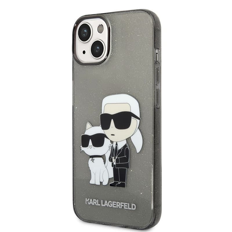 Karl Lagerfeld IML Glitter NFT Karl & Choupette - Case for iPhone 14 Plus (Black) 1