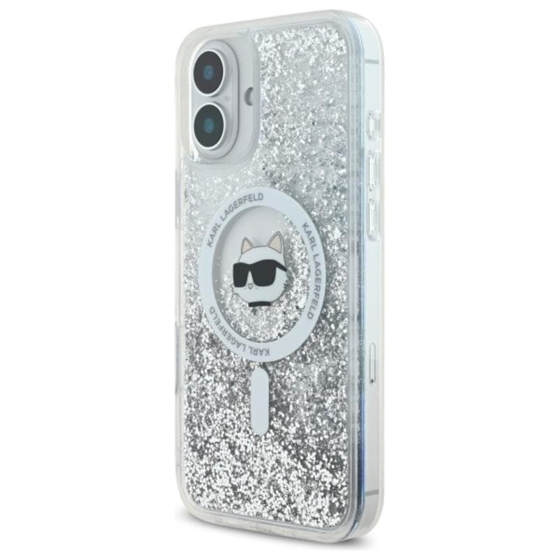 Karl Lagerfeld Liquid Glitter Choupette Head MagSafe - Case for iPhone 16 (transparent) 2