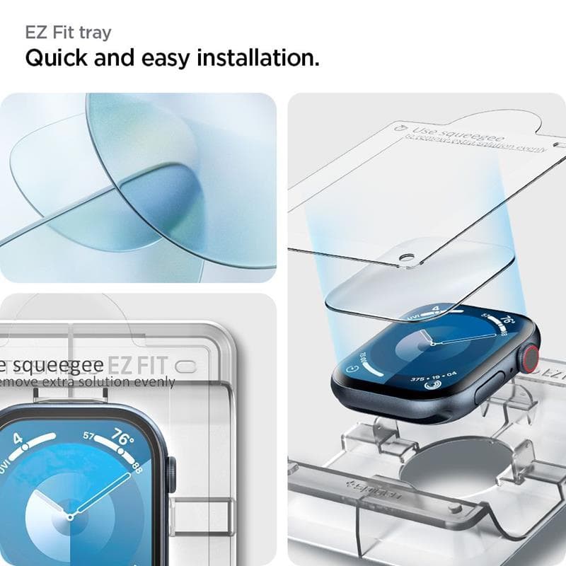Spigen Elite Shield EZ Fit 2-Pack - Hybrid Glass Protector for Apple Watch 10 46 mm (Clear) 5
