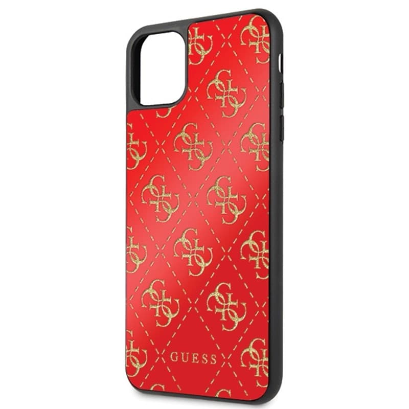 Guess Double Layer Glitter Case Peony G - Case for iPhone 11 Pro Max (Red) 3
