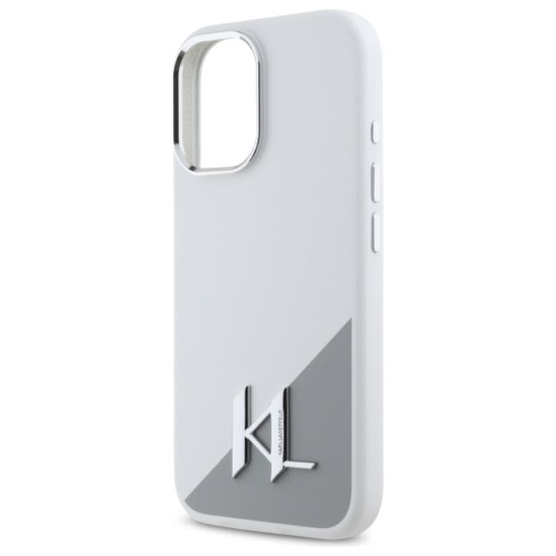 Karl Lagerfeld Silicone Shadow Metal Initial MagSafe - Case for iPhone 16 (white) 6