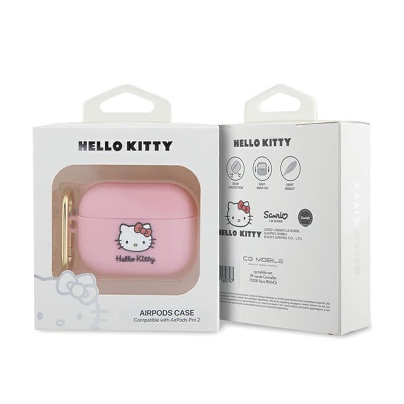 Hello Kitty Silicone 3D Kitty Head - Case for AirPods Pro 2 (pink) 4