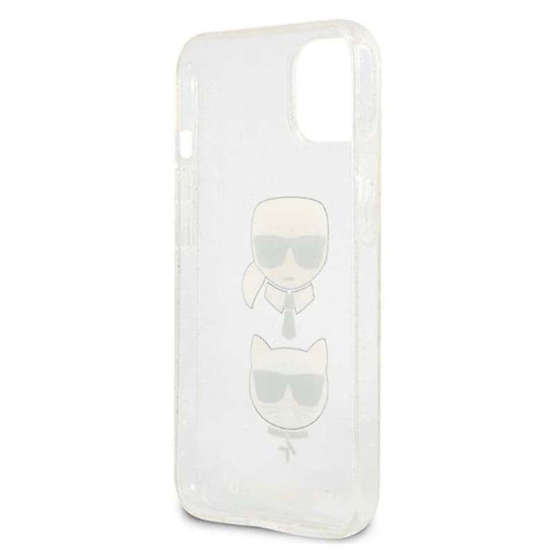 Karl Lagerfeld Glitter Karl & Choupette Head - Case for iPhone 13 mini (Silver) 7