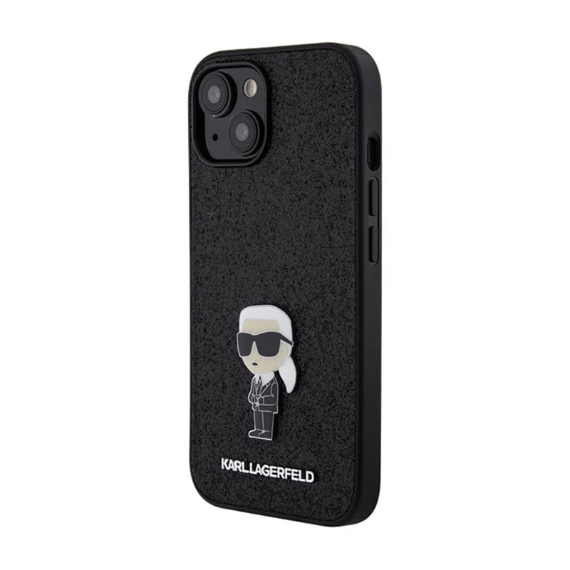 Karl Lagerfeld Fixed Glitter Ikonik Logo Metal Pin - iPhone 15 / 14 / 13 Case (black) 2