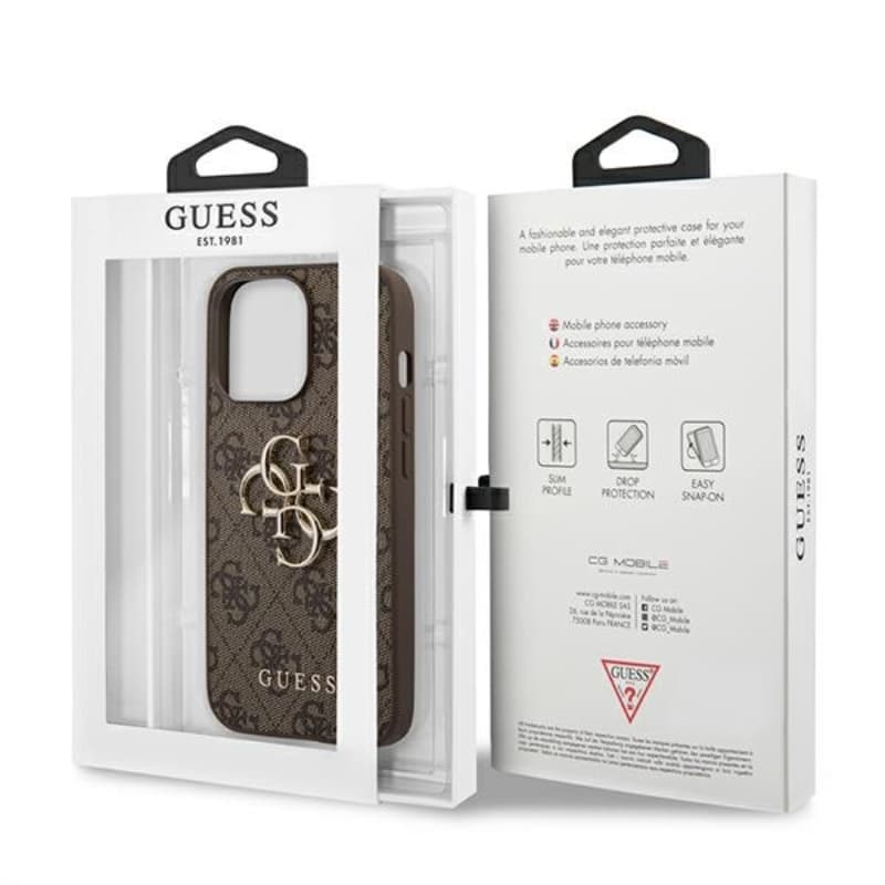 Guess 4G Big Metal Logo - Case for iPhone 13 Pro Max (Brown) 8