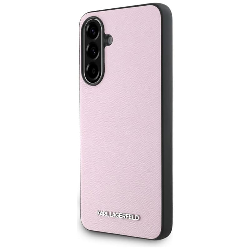 Karl Lagerfeld Saffiano Metal Logo - Case for Samsung Galaxy A56 5G (pink)