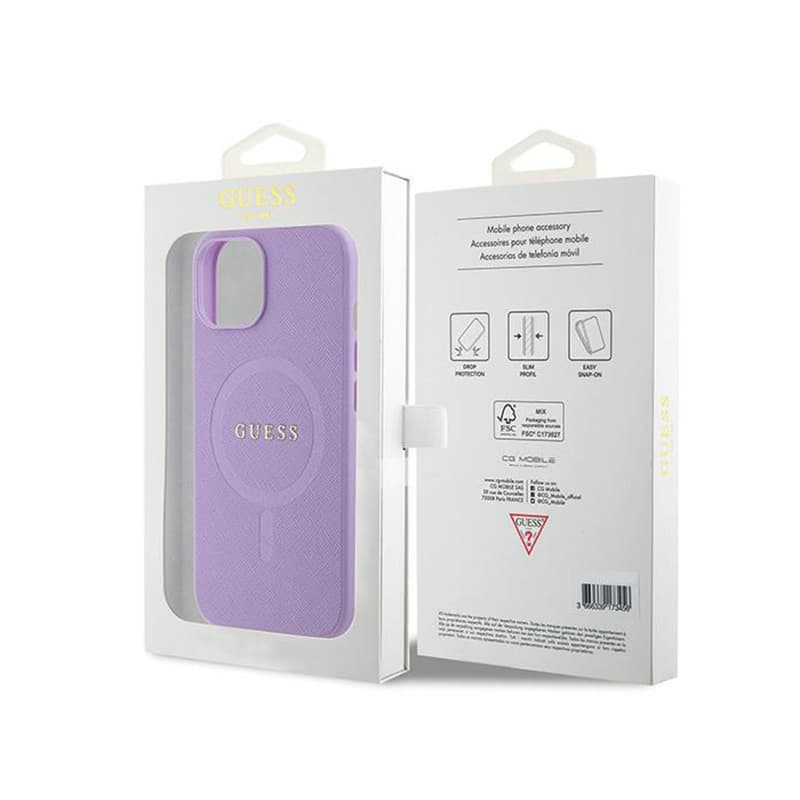Guess Saffiano MagSafe - iPhone 15 Case (purple) 8
