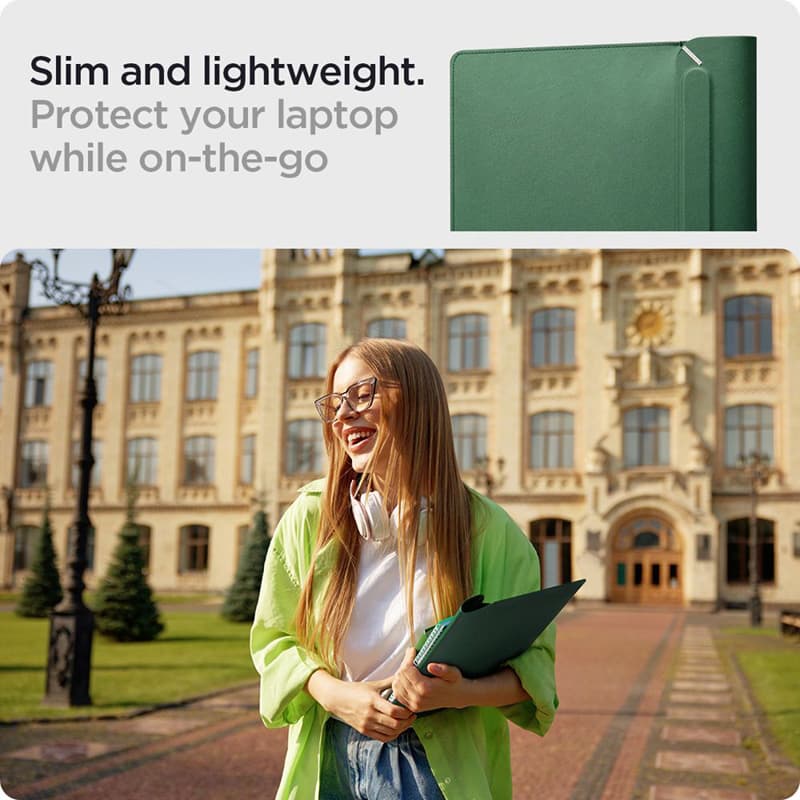Spigen Valentinus Sleeve Laptop - 13" / 14" Notebook Case (Jeju Green) 5