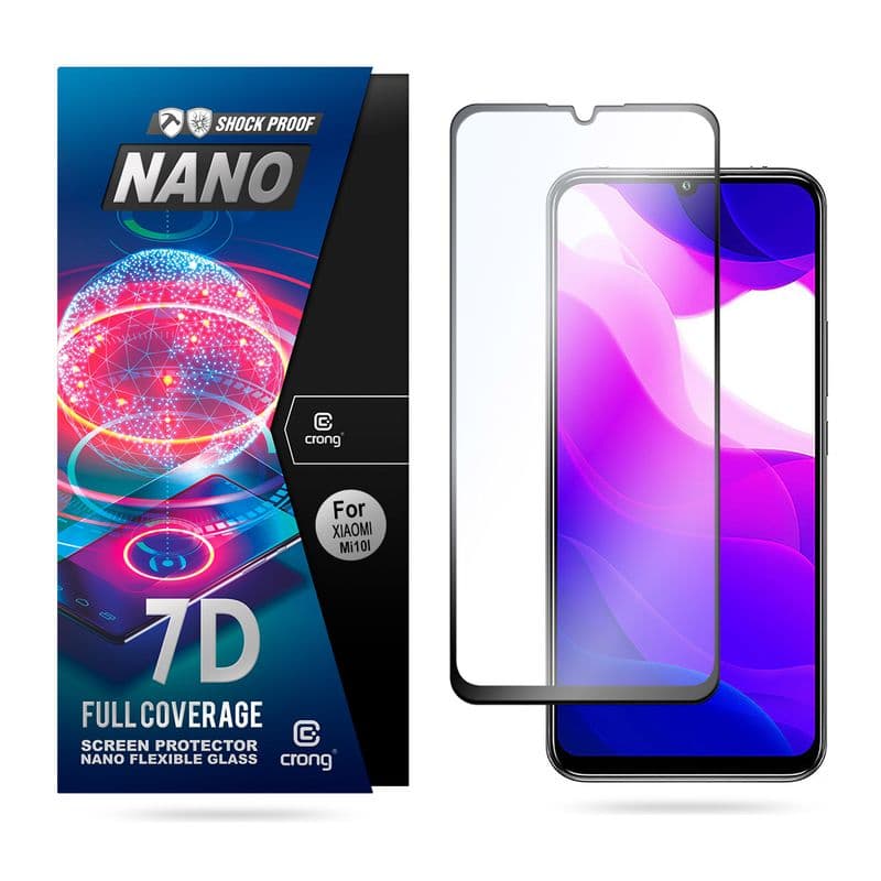 Crong 7D Nano Flexible Glass - 9H Hybrid Glass for the entire Xiaomi Mi 10 Lite screen 1