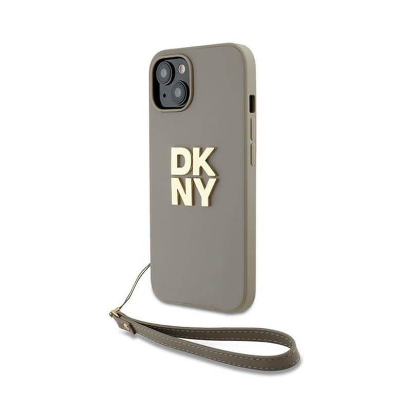 DKNY Wrist Strap Stock Logo - Case for iPhone 15 Plus (Beige) 1
