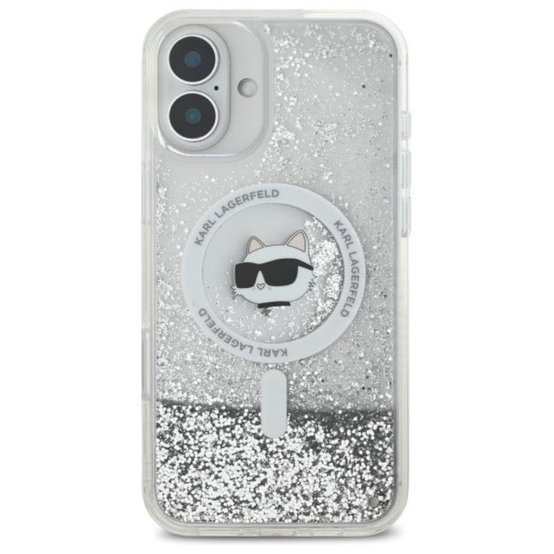Karl Lagerfeld Liquid Glitter Choupette Head MagSafe - Case for iPhone 16 (transparent) 3