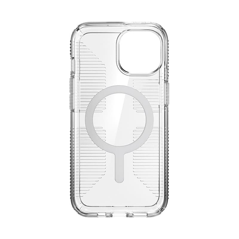 Speck Gemshell Grip + MagSafe - Case for iPhone 17e / 16e / 15 / 14 / 13 (Clear / Chrome Finish) 5