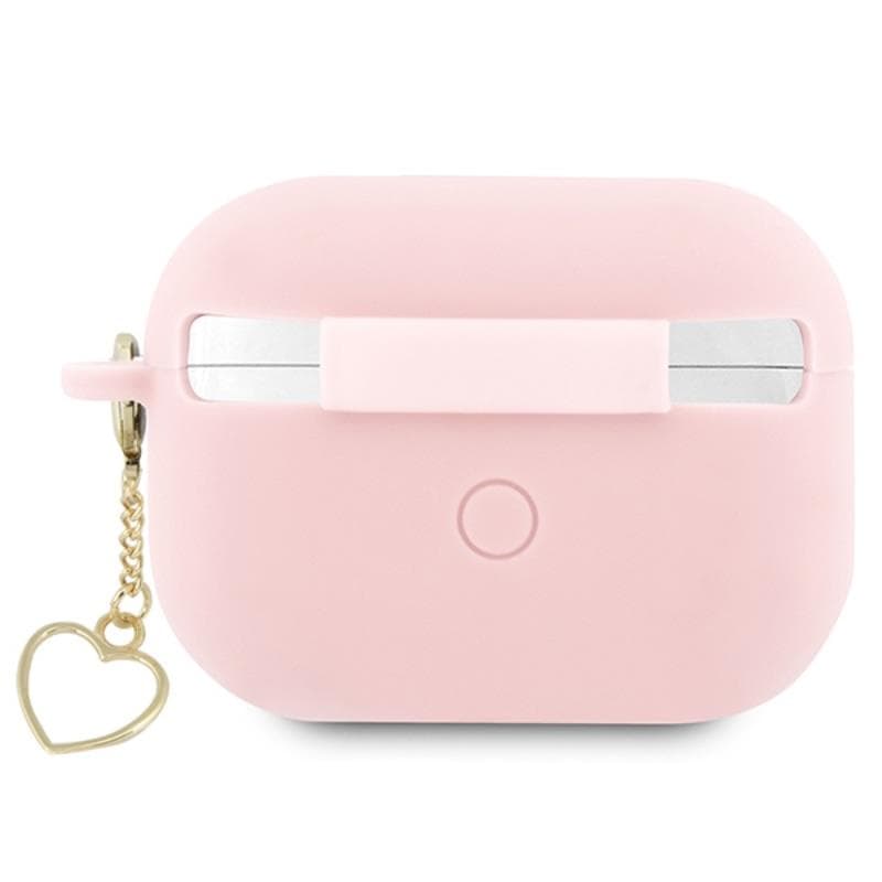 Guess Silicone Heart Charm - Case for Apple AirPods Pro 2 (Pink) 2