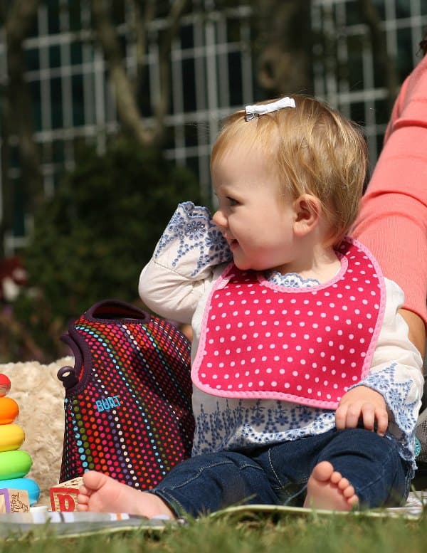 BUILT Mess Mate Set of 2 baby bib (Baby Pink Mini Dots) 4
