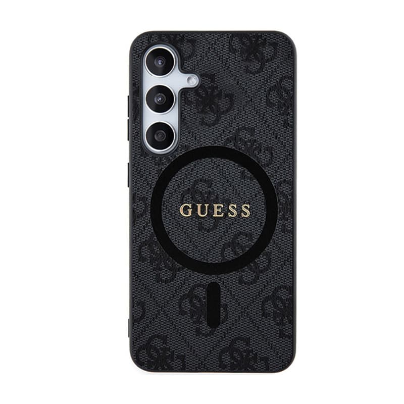 Guess 4G Collection Leather Metal Logo MagSafe - Case for Samsung Galaxy S24 (black) 3