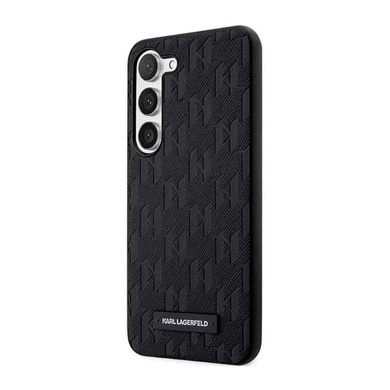 Karl Lagerfeld Saffiano Monogram Metal Logo - Case for Samsung Galaxy S23+ (Black) 2