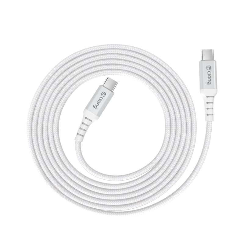 Crong Armor Link - 60W PD 3A USB-C to USB-C Cable 25cm (White) 2