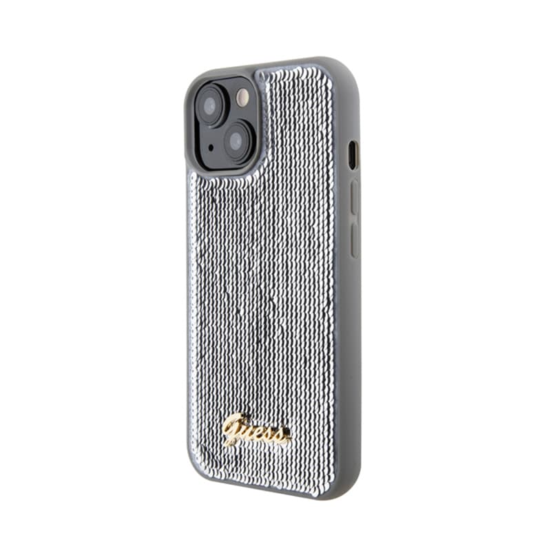 Guess Sequin Script Metal - Case for iPhone 15 (Silver) 2