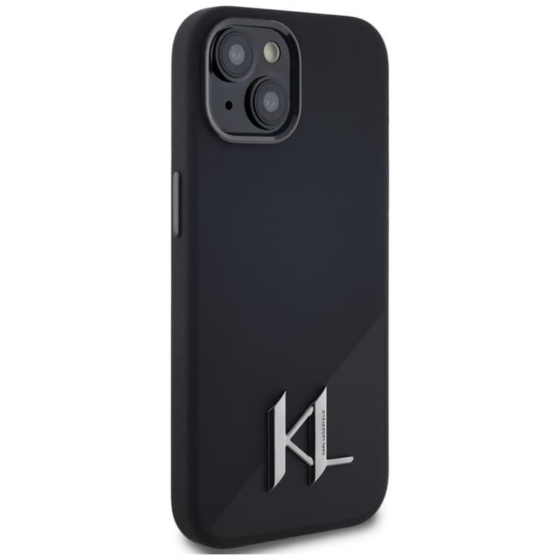 Karl Lagerfeld Silicone Shadow Metal Initial MagSafe - Case for iPhone 15 (black) 4