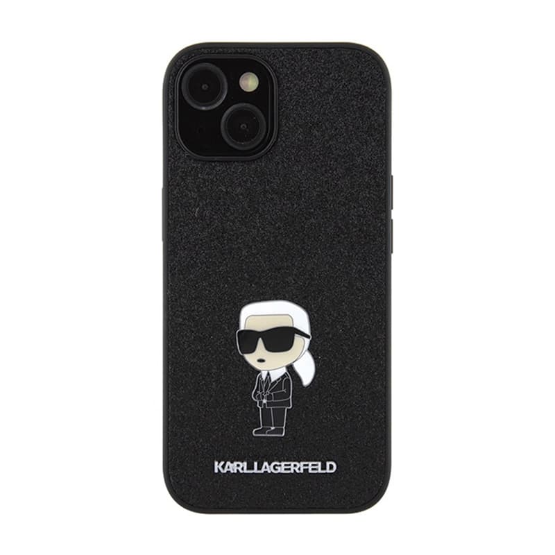 Karl Lagerfeld Fixed Glitter Ikonik Logo Metal Pin - iPhone 15 / 14 / 13 Case (black) 3