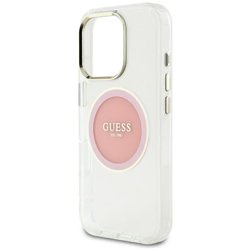 Guess IML Metal Colored Circle Classic Logo MagSafe - Case for iPhone 16 Pro Max (pink) 6