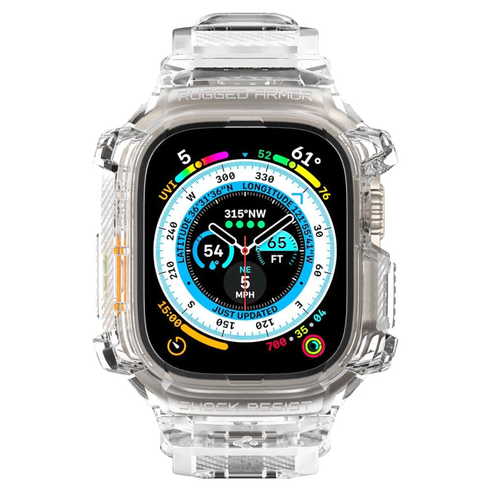 Spigen Rugged Armor Pro Case – Band with case for Apple Watch Ultra 49 mm (Clear)) 4