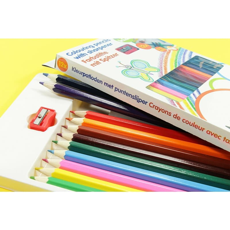 Topwrite - 12pcs pencil crayons set. with a sharpener 3